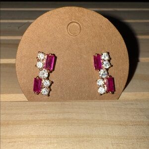 Elegant Ruby and Gold Earrings